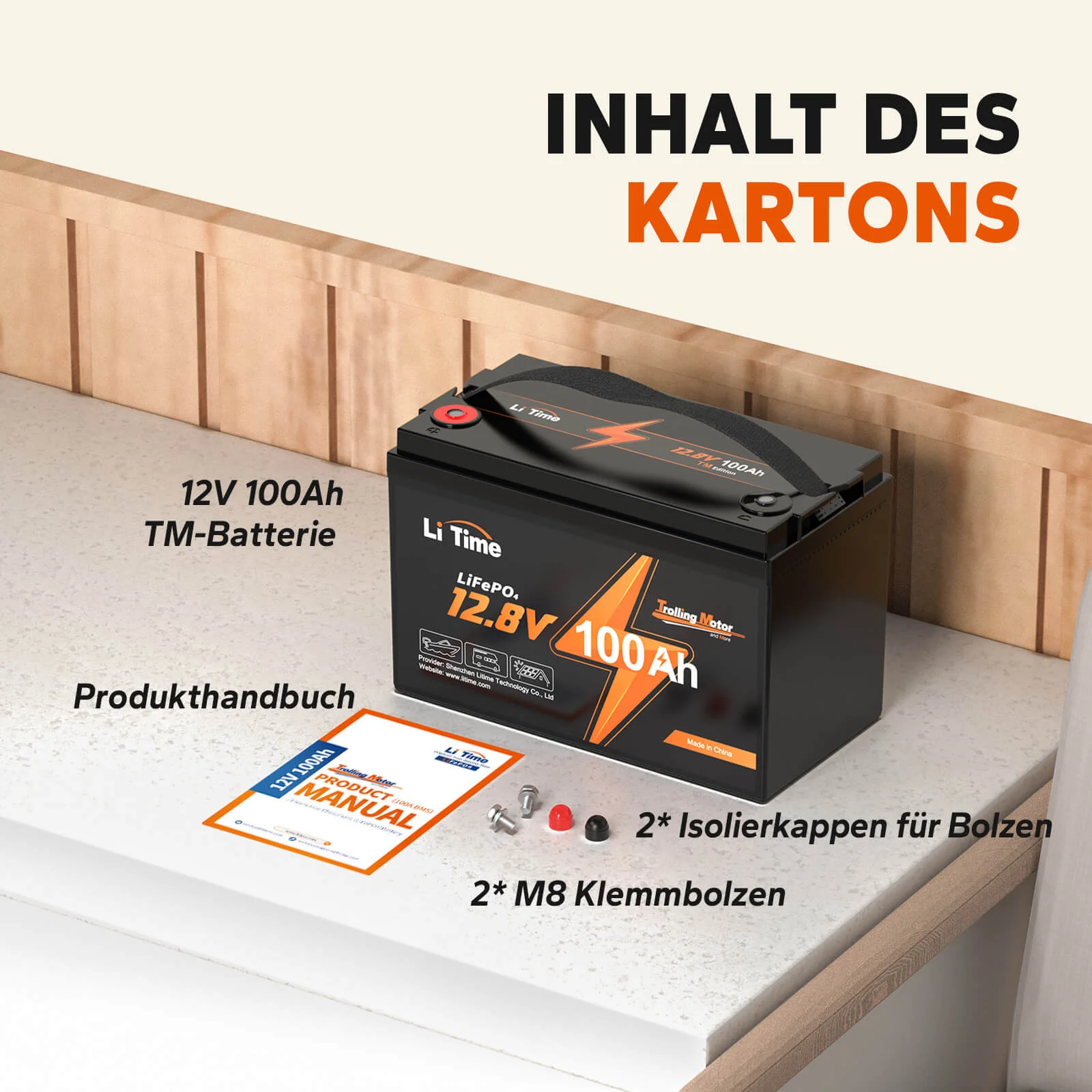 LiTime 12V 100Ah TM LiFePO4-Bootsbatterie mit Tieftemperaturschutz für Elektromotor - Image 10