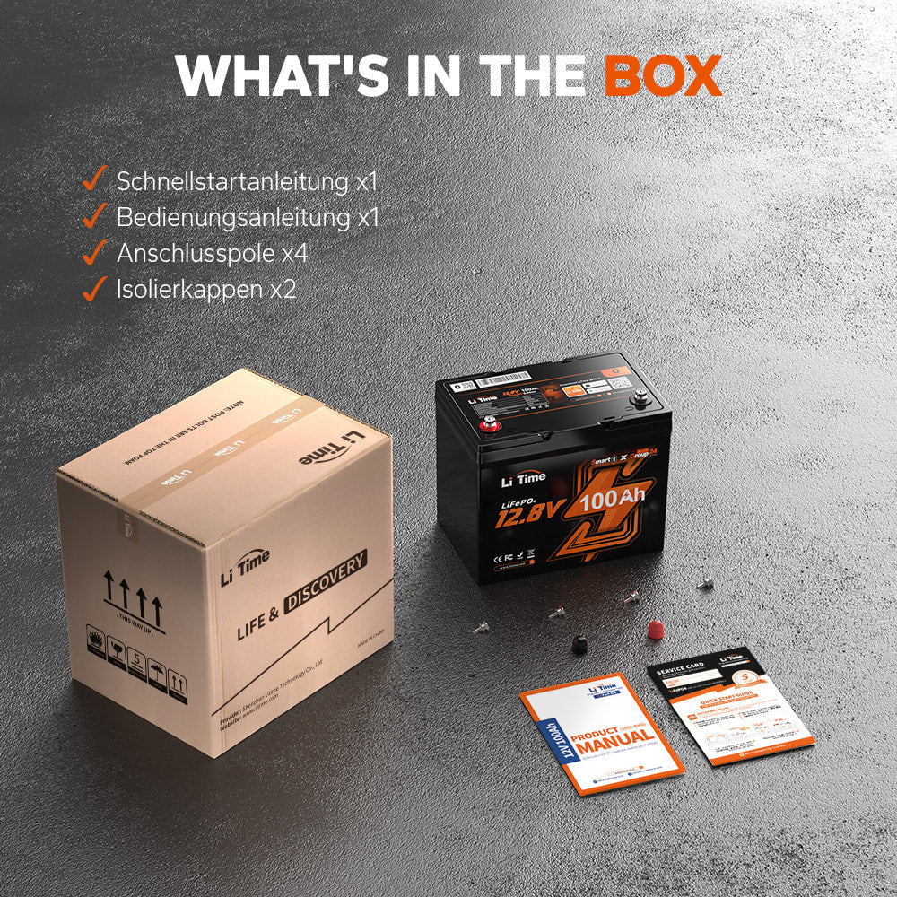 12V 100Ah Group24 Wohnmobil Bluetooth Deep Cycle Lithium Batterie für MiniCamper - Image 10