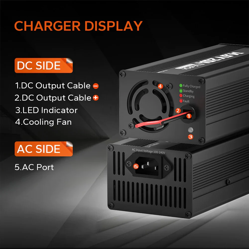LiTime 14.6V 20A Lithium Batterieladegerät für 12V LiFePO4 Lithium Batterie - Image 6