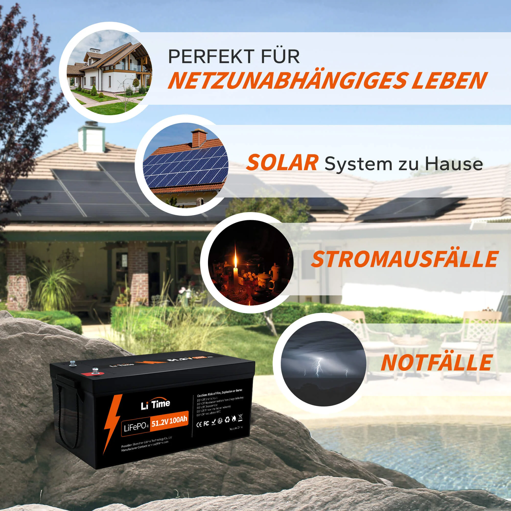 LiTime 51,2V 100Ah LiFePO4 Lithium Batterie mit 64 Zellen & 1 gratis 58,4V 10A LadegerĂ€tđ - Image 7